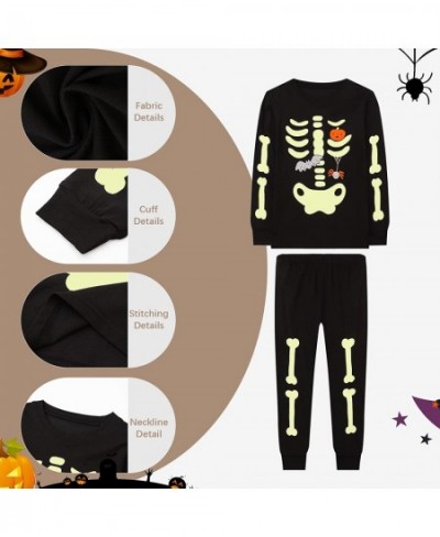 Halloween Pajamas Skeleton Glow In The Dark Pjs Halloween Costumes for Kids Toddler Newborn Baby Clothes $39.34 - Kids' Costumes