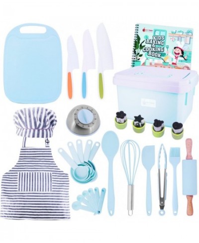 JoyTown Kids Cooking and Baking Set with Storage Case – Real Cooking Supplies with Cookbook Knives Timer Kids Baking Kit for ...