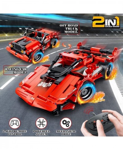 STEM Building Toys for Kids 2-in-1 Technic Remote Control Car Building Sets RC Race Cars Building Bricks Engineering Kits Gif...