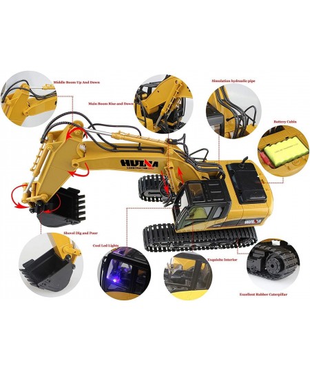 Remote Control Excavator RC Construction Vehicles 15 Channel 2.4G Full Function Digger Toys with Sound and Lights $103.24 - R...