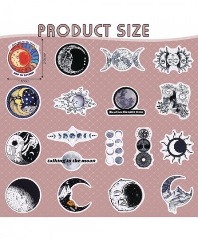 100 Pcs Sun and Moon Stickers Astronomy Celestial Decals Waterproof Sun Moon Stickers PVC Round Celestial Stickers for Laptop...