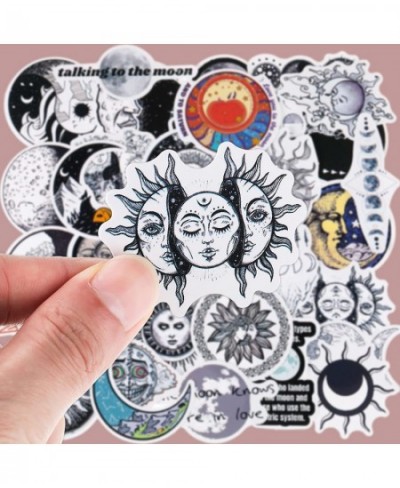 100 Pcs Sun and Moon Stickers Astronomy Celestial Decals Waterproof Sun Moon Stickers PVC Round Celestial Stickers for Laptop...