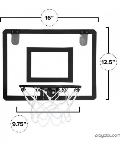 Over The Door Basketball Hoop - Indoor Wall Mounted 16 x 12 Inch Mini Basketball Hoop Set with Shatter Resistant Backboard & ...