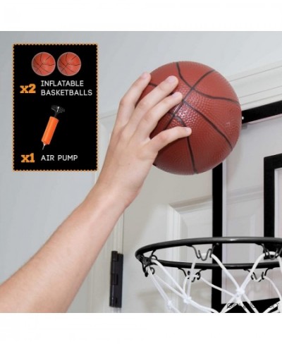 Over The Door Basketball Hoop - Indoor Wall Mounted 16 x 12 Inch Mini Basketball Hoop Set with Shatter Resistant Backboard & ...