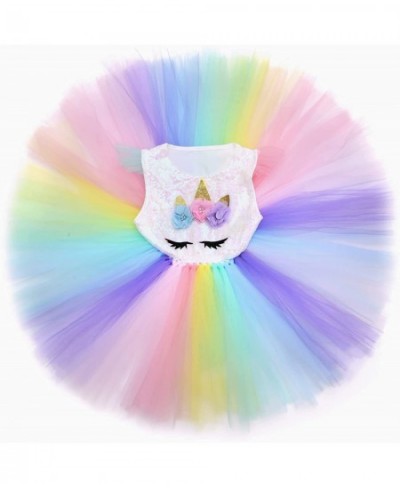 Unicorn Costume for Girls Rainbow Tutu Dress Up with Headband Wing Outfit Princess Birthday Party Gift $49.92 - Kids' Costumes