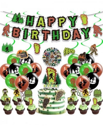 Bigfoot Birthday Party Supplies Set Bigfoot Banner Balloons Cake Topper spirals Sticker Bigfoot Party Decoration Favors for K...