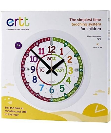 Children's Wall Clock with Simple 3 Step Teaching System. 12" Dia Learn to Tell The time Ages 5-12. $53.79 - Early Developmen...