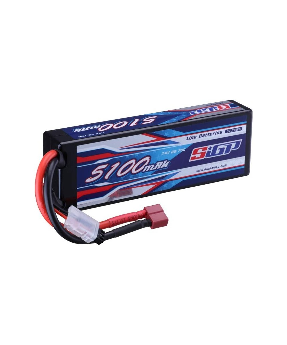 SIGP 2S 7.4V Lipo Battery 5100mAh 70C Hard Case with Deans T Plug for RC Car Truck Boat Vehicles Tank Buggy Racing Hobby $49....