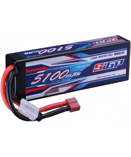 SIGP 2S 7.4V Lipo Battery 5100mAh 70C Hard Case with Deans T Plug for RC Car Truck Boat Vehicles Tank Buggy Racing Hobby $49....