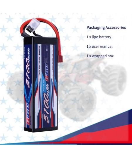 SIGP 2S 7.4V Lipo Battery 5100mAh 70C Hard Case with Deans T Plug for RC Car Truck Boat Vehicles Tank Buggy Racing Hobby $49....