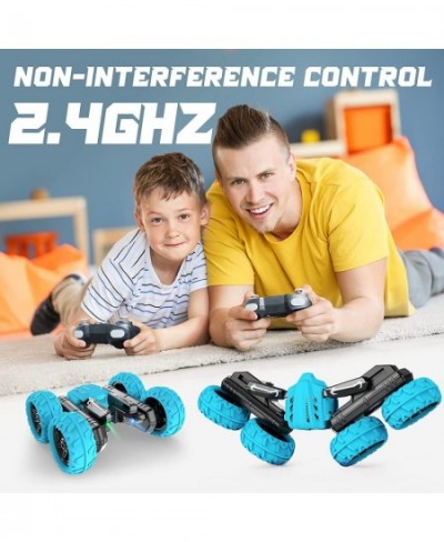 Remote Control Car Double Sided 2.4GHz Fast RC Stunt Car 360°Rotating 4WD RC Cars with Bright Lights Outdoor Rechargeable Ele...