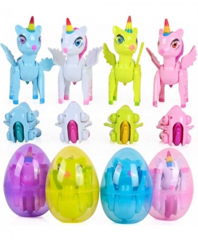 Toys for 3 4 5 6 7 Year Old Girls 4 Pack Easter Eggs Toys with Unicorn Easter Basket Stuffers for Kids Birthday Christmas Val...