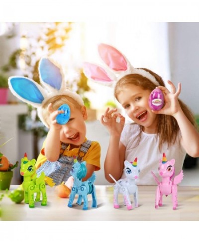 Toys for 3 4 5 6 7 Year Old Girls 4 Pack Easter Eggs Toys with Unicorn Easter Basket Stuffers for Kids Birthday Christmas Val...