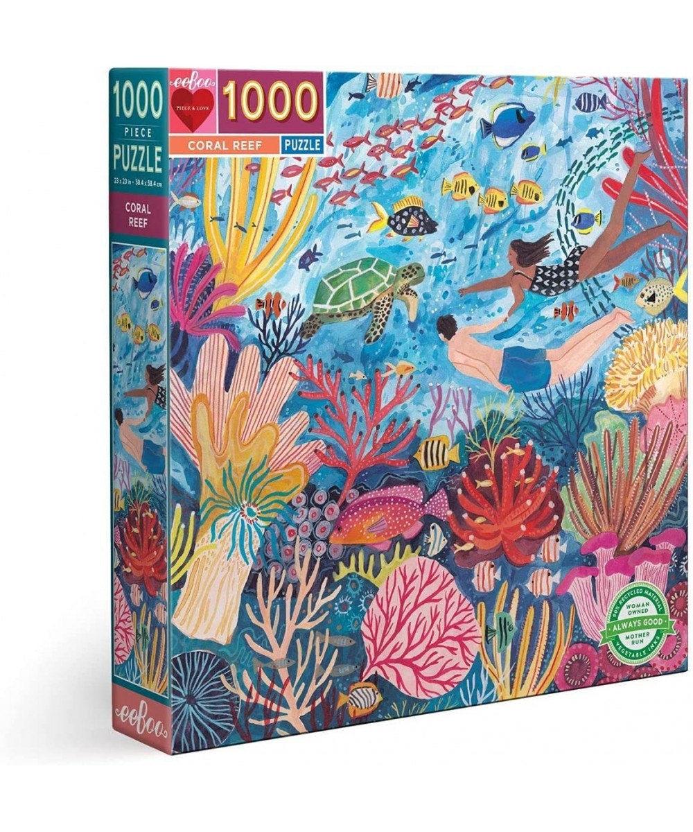 eeBoo: Piece and Love Coral Reef 1000 Piece Square Adult Jigsaw Puzzle High-Quality Puzzle for Adults and Families Glossy Stu...