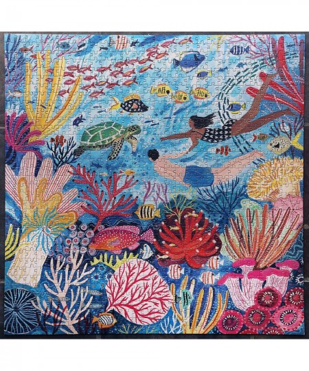 eeBoo: Piece and Love Coral Reef 1000 Piece Square Adult Jigsaw Puzzle High-Quality Puzzle for Adults and Families Glossy Stu...