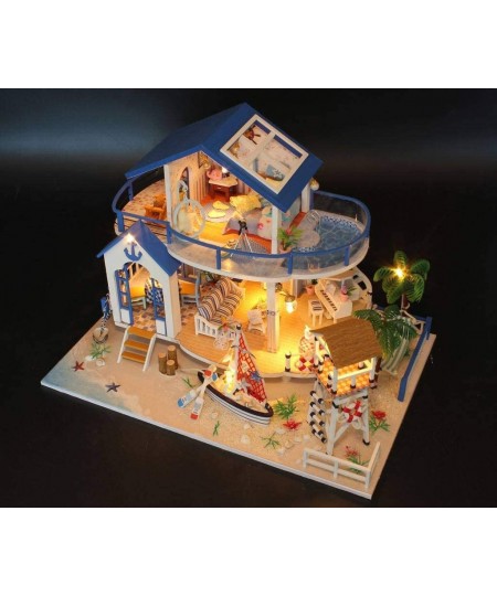 Craft DIY Kits for Adults Kids Xmas Gift Miniature Dollhouse Kit Architecture Model Building with Furniture Legend of The Blu...