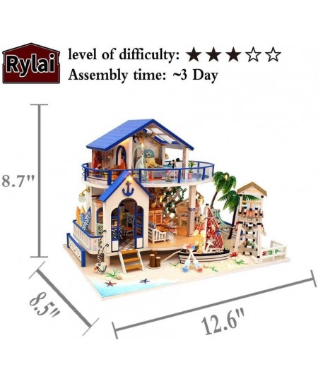 Craft DIY Kits for Adults Kids Xmas Gift Miniature Dollhouse Kit Architecture Model Building with Furniture Legend of The Blu...