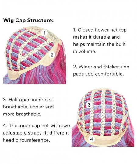 Missuhair Women's Long Wavy 2 Dyeing Color Blonde Blue Pink Wig Halloween Costume Wig $36.65 - Kids' Dress-Up Accessories