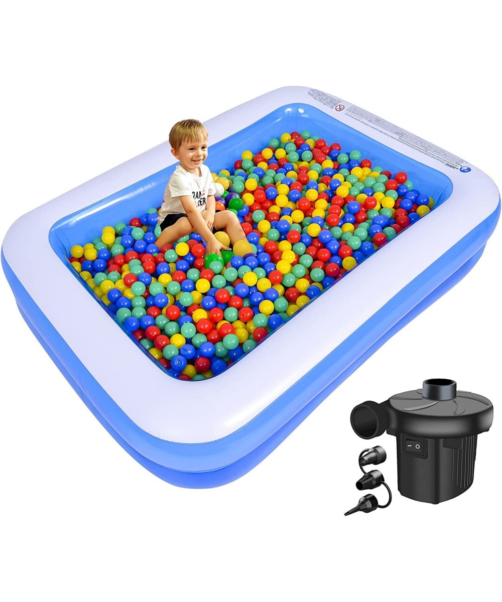 Family Inflatable Swimming Pool with Pump 79" X 59" X 20" Full-Sized Above Ground Pools for Kids Adults Baby Children Thick W...