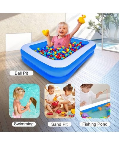 Family Inflatable Swimming Pool with Pump 79" X 59" X 20" Full-Sized Above Ground Pools for Kids Adults Baby Children Thick W...