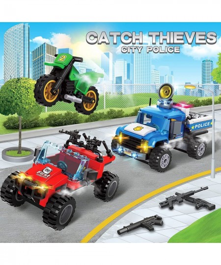 316 Pcs City Police Robber Pursuit Building Blocks Toys with Police Truck Armed ATV Motorbike Arms for Boys and Kids Age 6+ $...