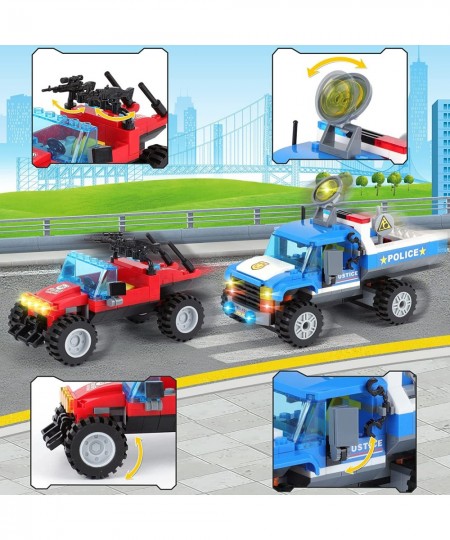 316 Pcs City Police Robber Pursuit Building Blocks Toys with Police Truck Armed ATV Motorbike Arms for Boys and Kids Age 6+ $...