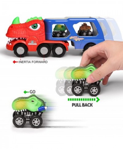 Dinosaur Truck Toys for Kids 3-5 Dino Trucks with Music Spray and Light-up 3 Pull Back Dinosaur Cars and 6 Dinosaur Toys Chri...