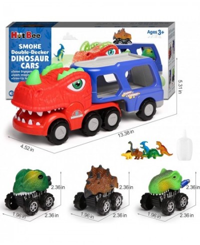 Dinosaur Truck Toys for Kids 3-5 Dino Trucks with Music Spray and Light-up 3 Pull Back Dinosaur Cars and 6 Dinosaur Toys Chri...