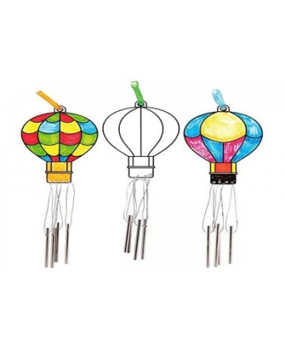 AT677 Hot Air Balloon Wind Chime Decorations - Pack of 4 Suncatcher Stained Glass Effect for Children to Make and Display $15...