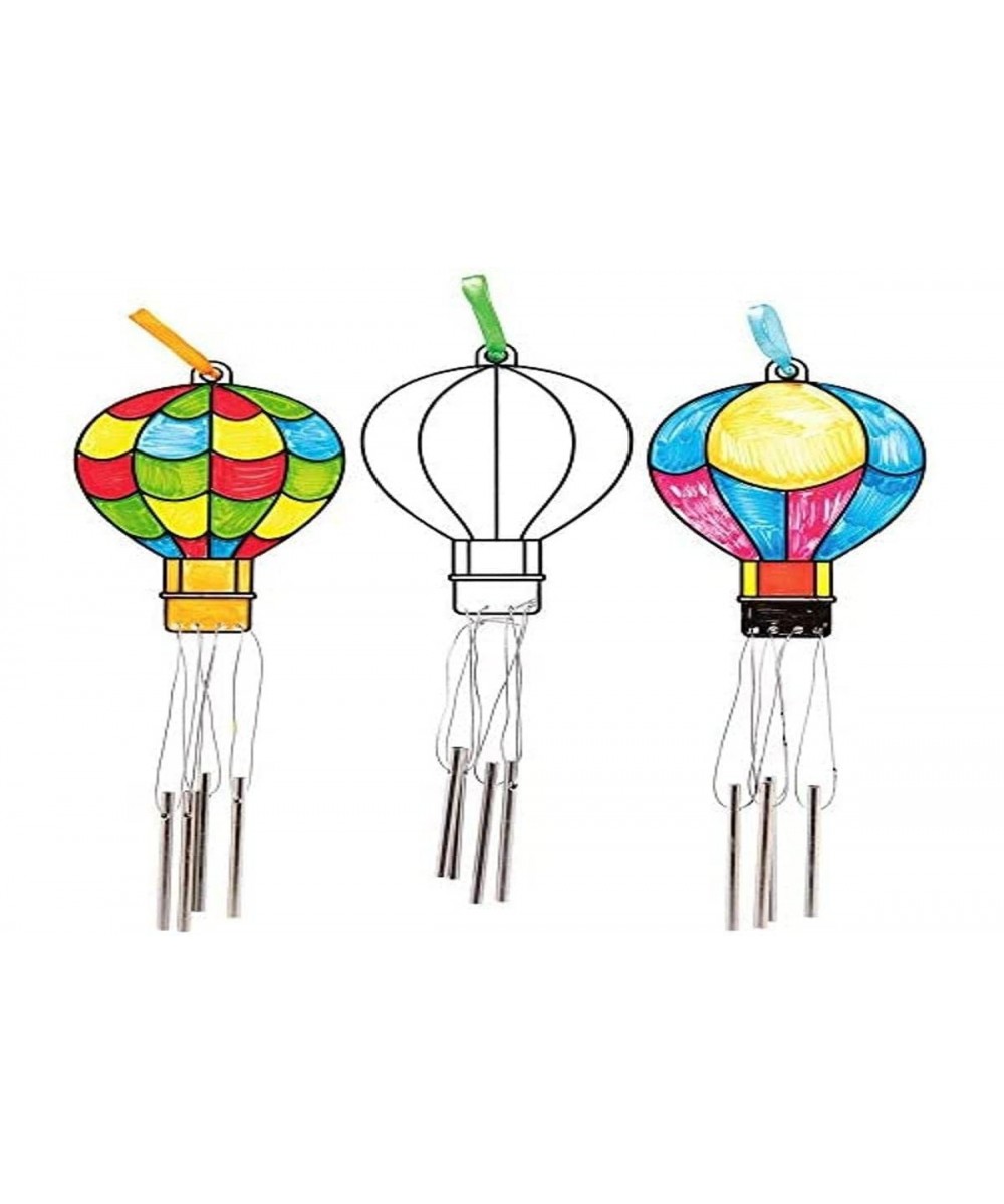 AT677 Hot Air Balloon Wind Chime Decorations - Pack of 4 Suncatcher Stained Glass Effect for Children to Make and Display $15...