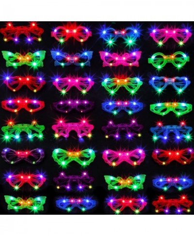 36 Packs LED Glasses for Kids 6 Shapes Glow in The Dark Party Supplies Favor Light Up Glasses LED Glow Glasses Neon LED Flash...