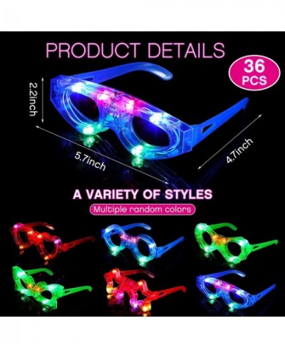 36 Packs LED Glasses for Kids 6 Shapes Glow in The Dark Party Supplies Favor Light Up Glasses LED Glow Glasses Neon LED Flash...