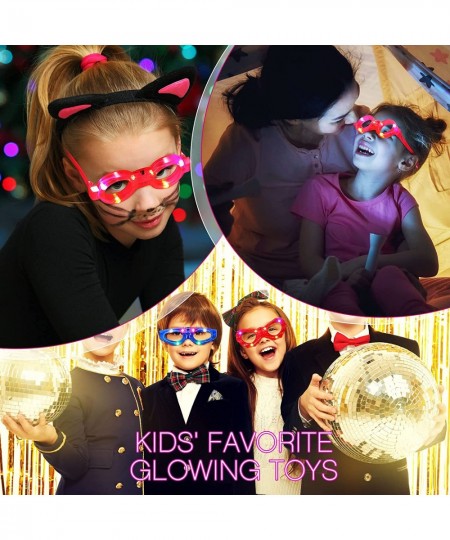 36 Packs LED Glasses for Kids 6 Shapes Glow in The Dark Party Supplies Favor Light Up Glasses LED Glow Glasses Neon LED Flash...