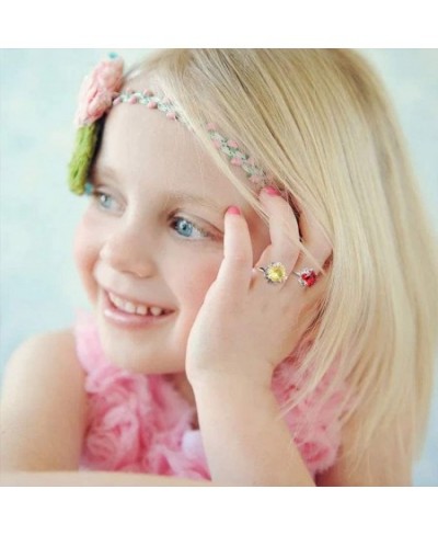 36Pcs Little Girls Rings for Kids Jewelry Rings Adjustable Gem Rings Set in Box Colorful Rings Gift Girls Pretend Dress up Pl...