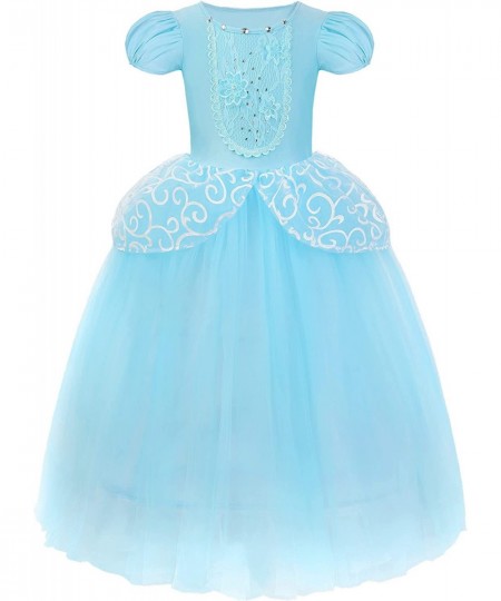 Girls Blue Princess Costume Puff Sleeve Party Dress for Halloween Birthday Cosplay $45.00 - Kids' Costumes