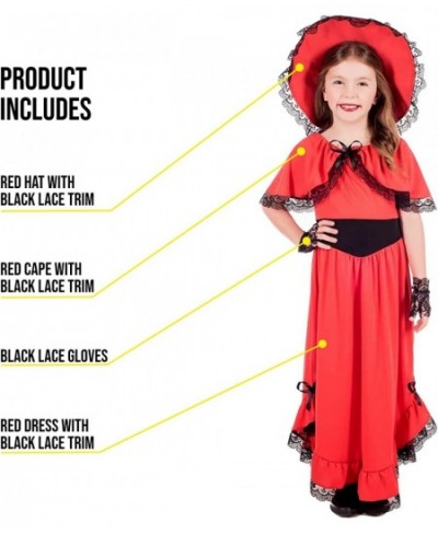 Girls Southern Bell Costume Red Dress Colonial Halloween Costumes for Girls - Available in Sizes S M L XL $23.86 - Kids' Cost...