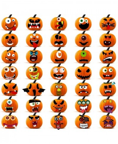 Halloween Pumpkin Decorating Stickers - 35 Total Face Stickers- Pumpkin Face Jack-o-Lantern Decoration Kit - 9 Large Sheets- ...