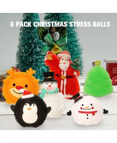 Christmas Stress Ball Fidget Toys 6 Pack Christmas Themed Stress Balls Squishy Toys Christmas Party Favors Christmas Stocking...