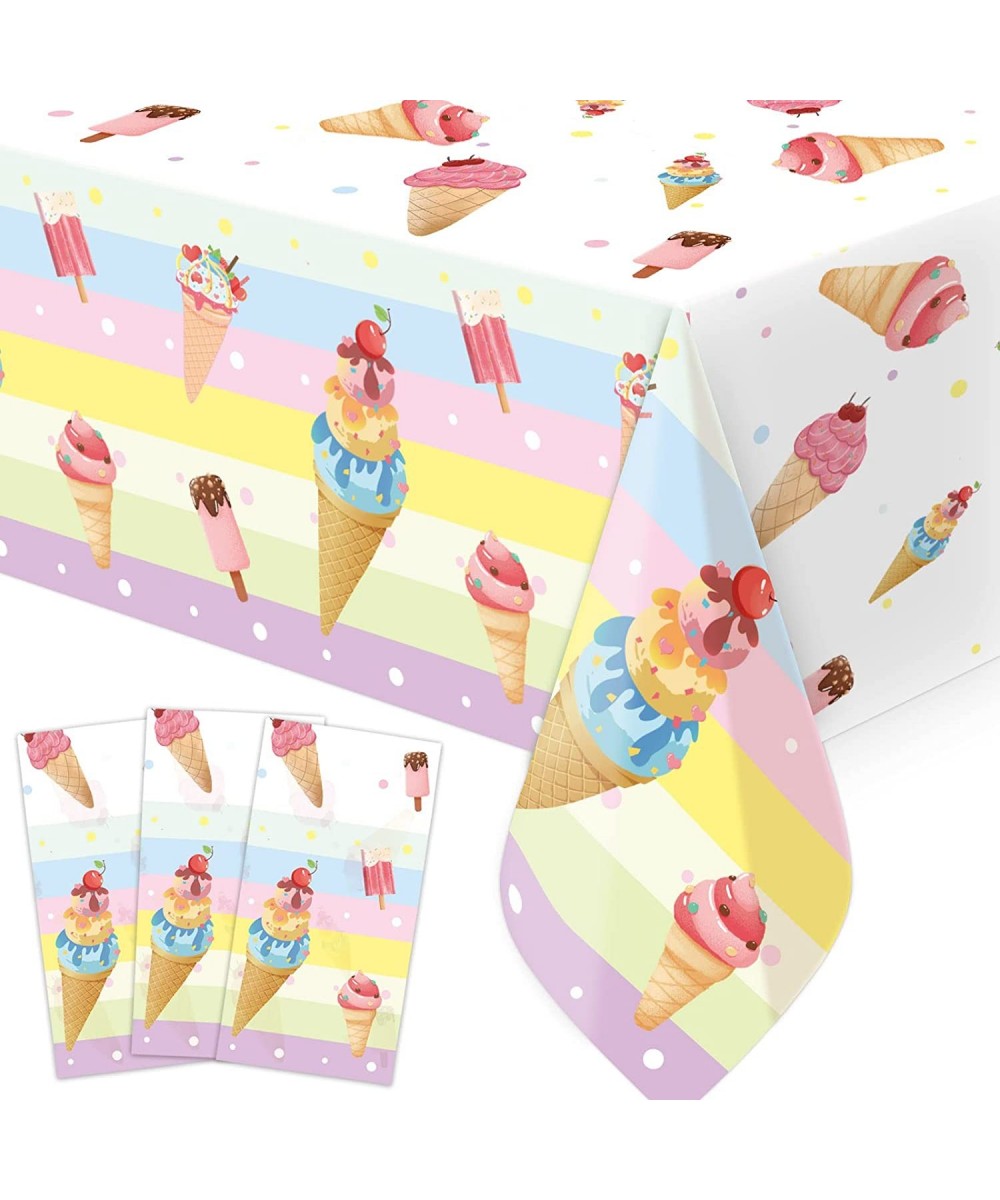 Ice Cream Tablecloths Summer Plastic Table Covers 54” x 108” Summer Party Supplies Decoration 3 Pack $18.08 - Kids' Party Tab...