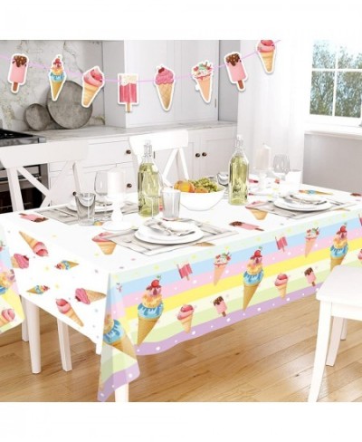 Ice Cream Tablecloths Summer Plastic Table Covers 54” x 108” Summer Party Supplies Decoration 3 Pack $18.08 - Kids' Party Tab...