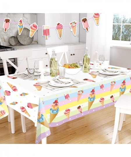 Ice Cream Tablecloths Summer Plastic Table Covers 54” x 108” Summer Party Supplies Decoration 3 Pack $18.08 - Kids' Party Tab...