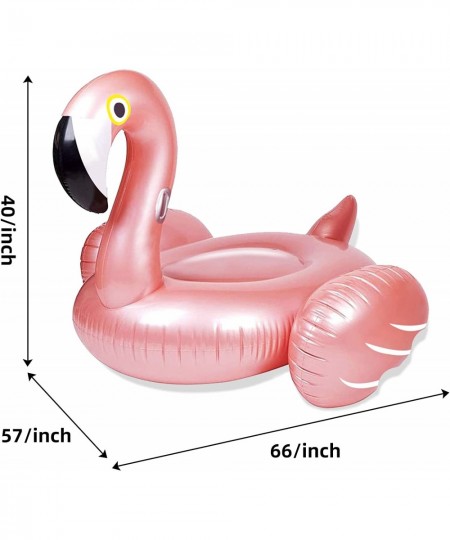 Giant Inflatable Flamingo Ride On Pool Float 66" x 57" x 40" Blow Up Pool Floatie with Fast Valves Swimming Floating Raft Lou...