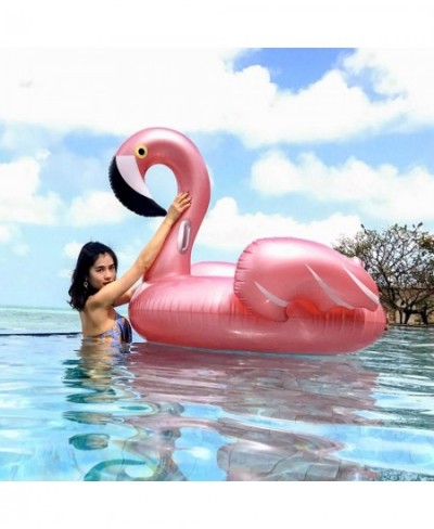 Giant Inflatable Flamingo Ride On Pool Float 66" x 57" x 40" Blow Up Pool Floatie with Fast Valves Swimming Floating Raft Lou...