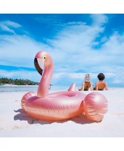 Giant Inflatable Flamingo Ride On Pool Float 66" x 57" x 40" Blow Up Pool Floatie with Fast Valves Swimming Floating Raft Lou...