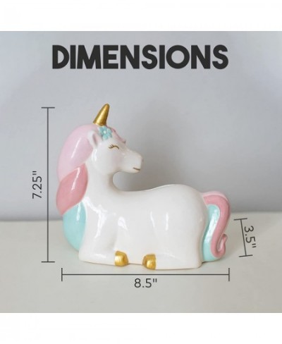 Unicorn Piggy Bank for Girls | Ceramic Piggy Bank w/ Rubber Stopper | Free Printable Saving Tracker | Girls Piggy Bank Girls ...