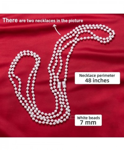 12 Faux Pearl Beaded Necklaces Bulk Long 48 inch 7mm Flapper Beads Party Favors Decorations $18.09 - Kids' Dress-Up Accessories