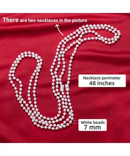 12 Faux Pearl Beaded Necklaces Bulk Long 48 inch 7mm Flapper Beads Party Favors Decorations $18.09 - Kids' Dress-Up Accessories