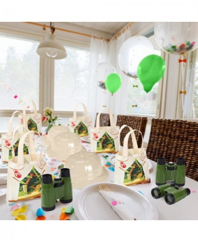 48 Pcs Kids Explorer Costume Set Include Plastic Explorer Hats Jungle Party Vest Safari Tote Bag Adventure Binoculars for Kid...