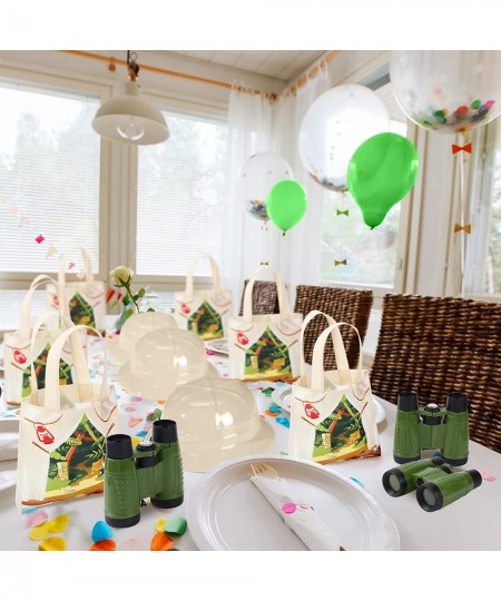 48 Pcs Kids Explorer Costume Set Include Plastic Explorer Hats Jungle Party Vest Safari Tote Bag Adventure Binoculars for Kid...