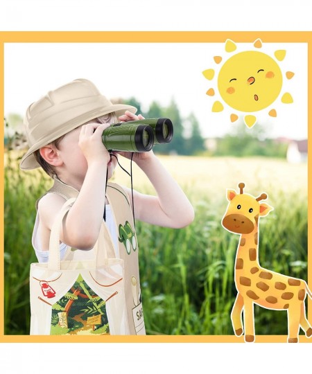 48 Pcs Kids Explorer Costume Set Include Plastic Explorer Hats Jungle Party Vest Safari Tote Bag Adventure Binoculars for Kid...